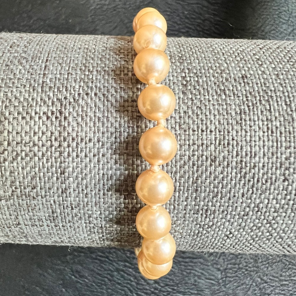 Napier Faux Pearl Knotted Bracelet Peach Good
